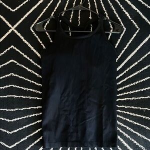 Black Ribbed Tank Top